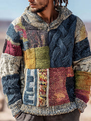 Men's Geometric Art Knitted Hoodie