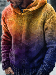 Men's Geometric Art Knitted Hoodie