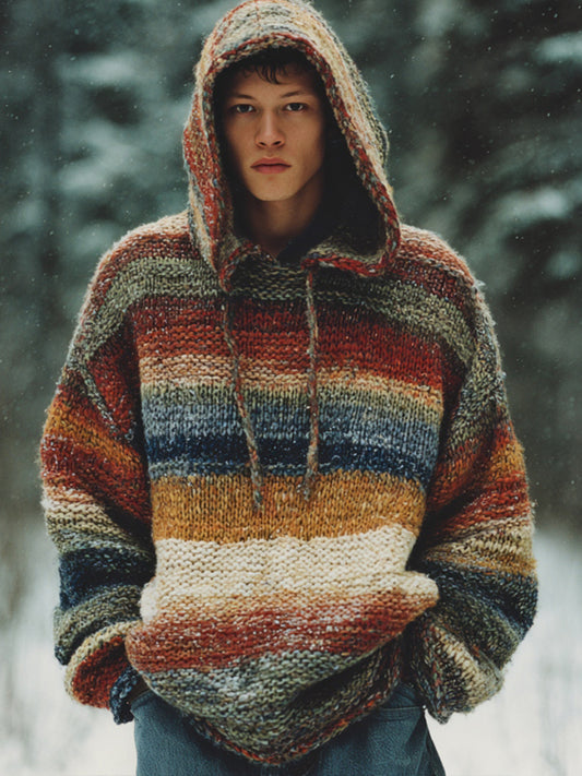 Men's Geometric Art Knitted Hoodie