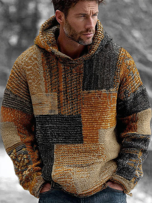 Men's Geometric Art Knitted Hoodie