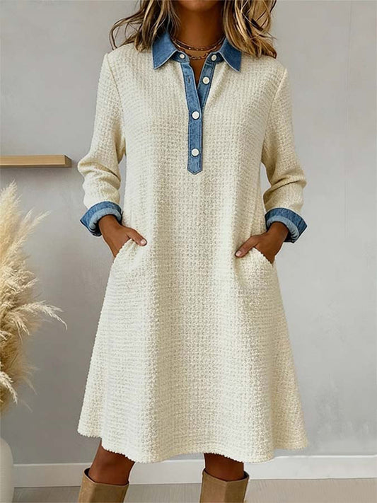 Women's Fashion Simple Patchwork Art Dress