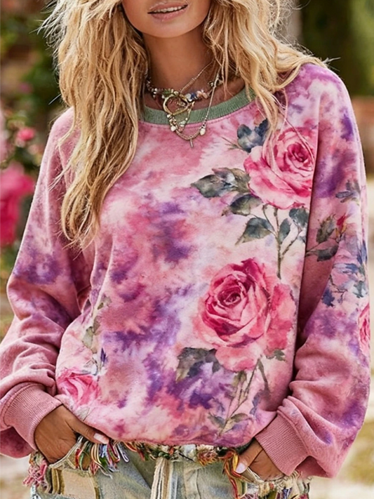Women's flowers Print Regular Sweatshirt