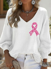 Women's Hope Strength Love Courage Breast Cancer Awareness Tops