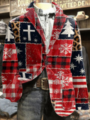 Men's Retro Western Style Christmas Casual Blazer
