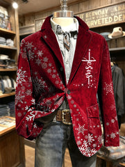 Men's Retro Western Style Christmas Casual Blazer