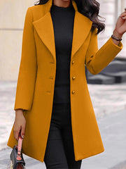 Women's Fashionable Elegant Mid-Length Woolen Coat