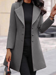 Women's Fashionable Elegant Mid-Length Woolen Coat
