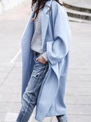 Women's Fashionable Casual Mid-Length Woolen Coat