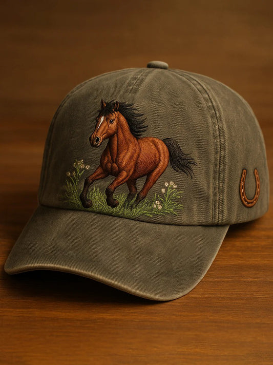 Unisex Horse Design Print Hat