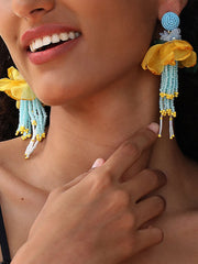 Women’s breast cancer pink floral earrings