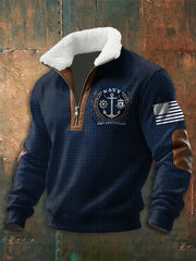 Men's Navy 250th Anniversary Printed zip-up hoodie