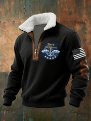 Men's Navy 250th Anniversary Printed zip-up hoodie