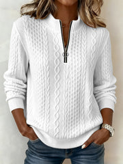 Women's Casual Cable Zipper Sweatshirt