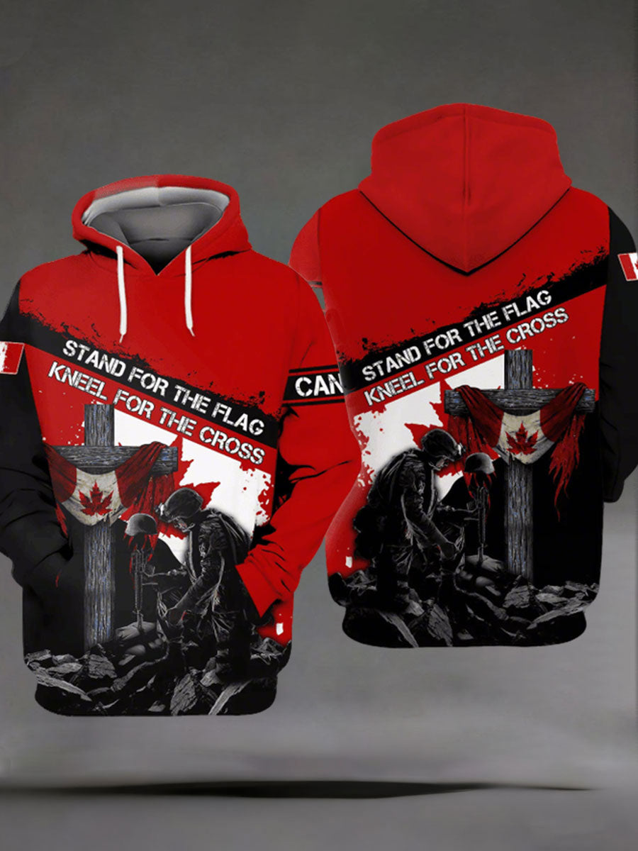 Men's Remembrance Day Printed Casual Hoodie