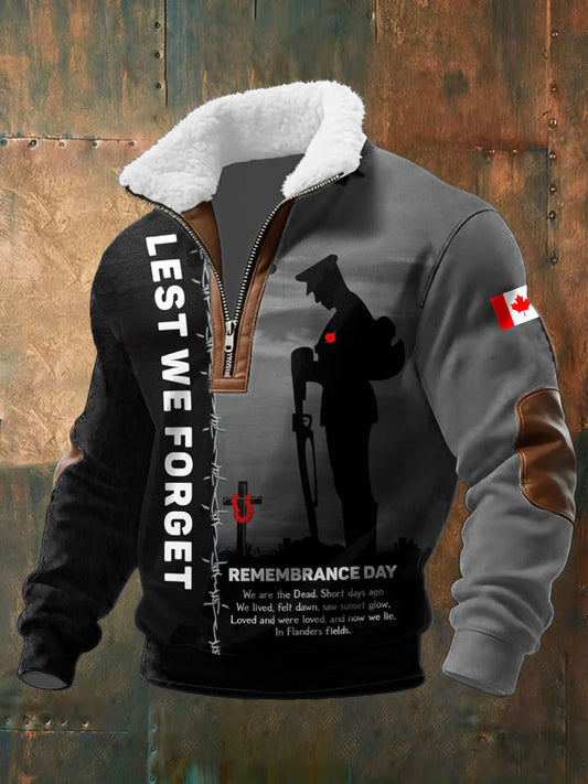Men's Canadian Remembrance Day Printed Casual Top