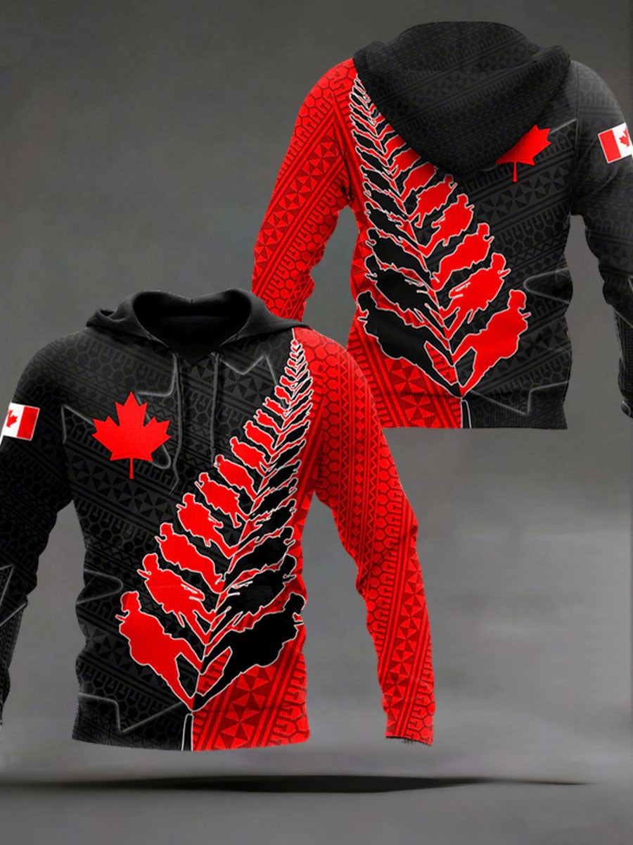 Men's Remembrance Day Printed Casual Hoodie