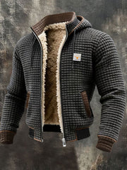 Men's Retro Textured Warm Multi-pocket Outdoor Jacket