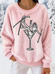 Women's ski après-flannel sweatshirts