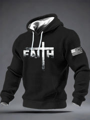 Men's Faith Checkered Cotton Hoodie