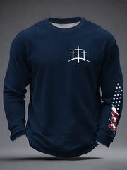 Men's Christian Cross Waffle Long Sleeve T-Shirt
