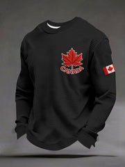 Men's CANADA Waffle Casual Print Sweatshirt