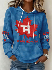 Women's Canadian Curling Print Casual Hoodie