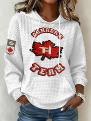 Women's Canadian Curling Print Casual Hoodie