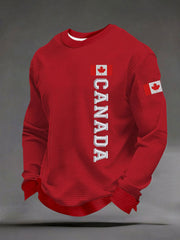 Men's CANADA Waffle Casual Print Sweatshirt