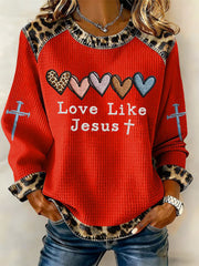 Women's Love Like Jesus Leopard  Top