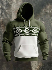 Men's Retro Western Aztec Print Casual Hoodie