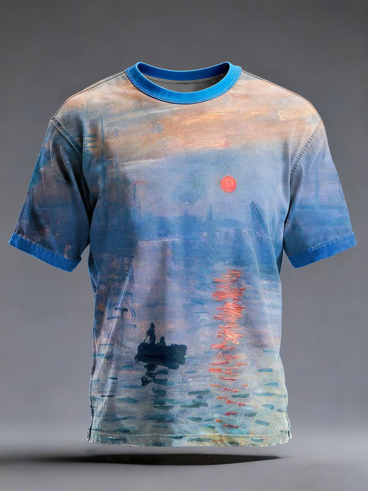 Men's Oil Painting Art Print Short Sleeves T-shirt