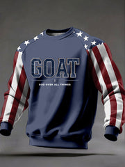 Men's GOAT God Over All Things Printed Casual Sweatshirt