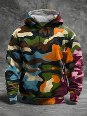 Men's Camouflage Oversized Drop-Shoulder Hoodie With Pockets