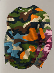 Men's Camouflage Waffle Long Sleeve T-Shirt