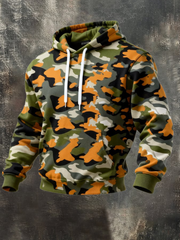 Men's Camouflage Oversized Drop-Shoulder Hoodie With Pockets