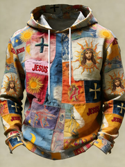 Men's Faith Jesus Oversized Drop-Shoulder Hoodie