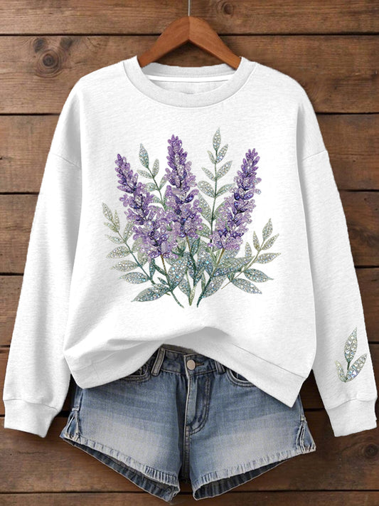 Women's Plants Flowers Print Sweatshirt