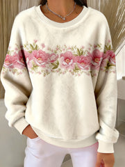 Women's Pink Floral Print Casual Top