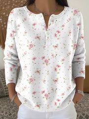 Women's Breast Cancer Pink Print Knit Top