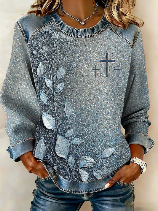 Women's Cross Print Top