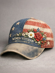 Women Veteran service strength unisex retro hats
