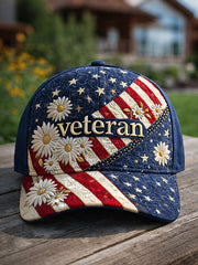 Veteran Flag Floral Unisex Hats