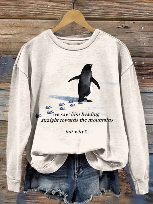 Women's Nihilist Penguin Inspired Art Print Sweatshirt