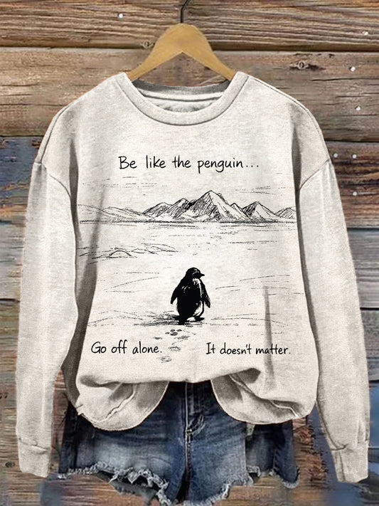 Women's Nihilist Penguin Inspired Art Print Sweatshirt