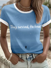 Women's Nihilist Penguin They Survived He Lived Print T-Shirt
