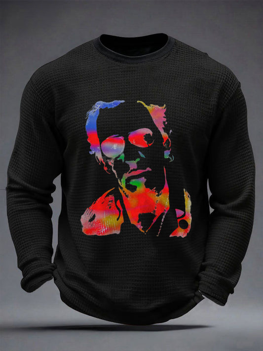 Men's American Artist Inspired Waffle Long Sleeve T-Shirt