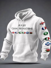 Men's Nations of Rugby Lover Printed Hoodie