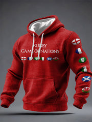 Men's Nations of Rugby Lover Printed Hoodie