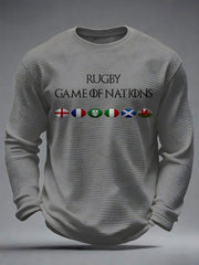 Men's Nations of Rugby Lover Printed Waffle Tops