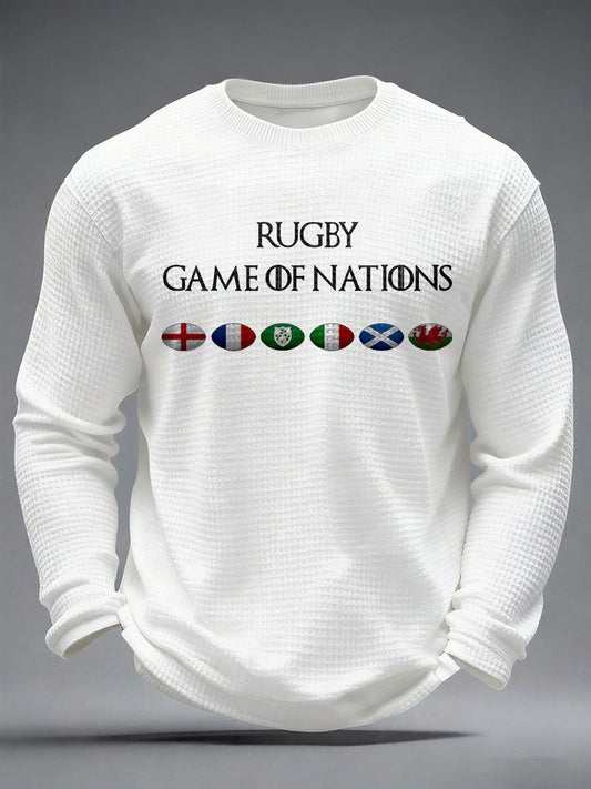 Men's Nations of Rugby Lover Printed Waffle Tops